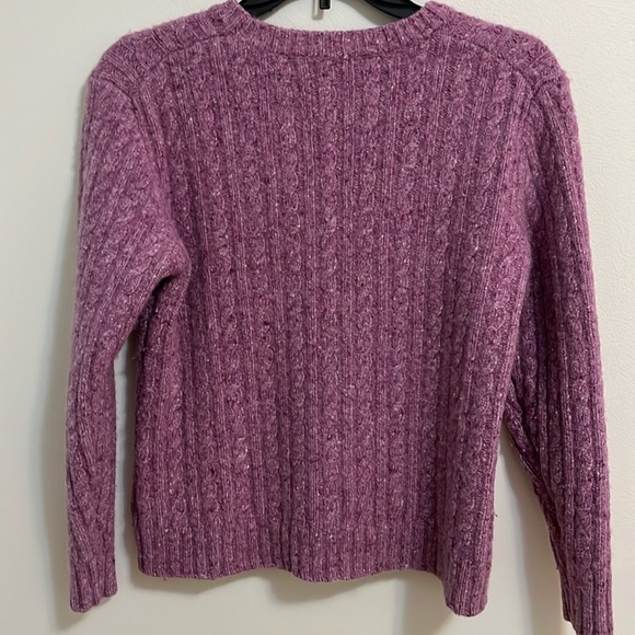 Brooks Brothers sweater top woman’s cable knit crew neck merino wool alpaca - Picture 8 of 10